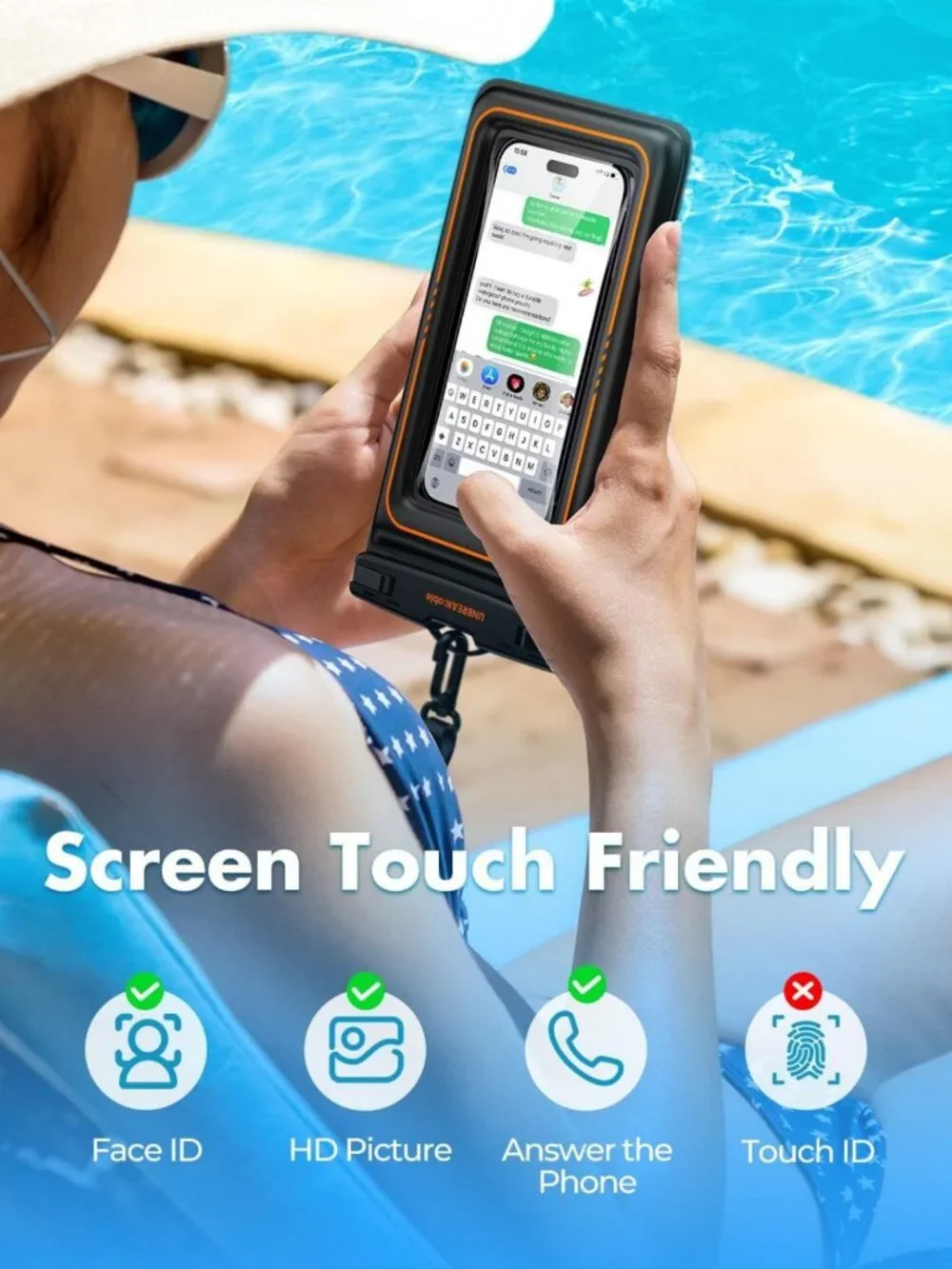 Waterproof Phone Pouch 2 Pack - Floating Case for Beach, Pool & Water Sports